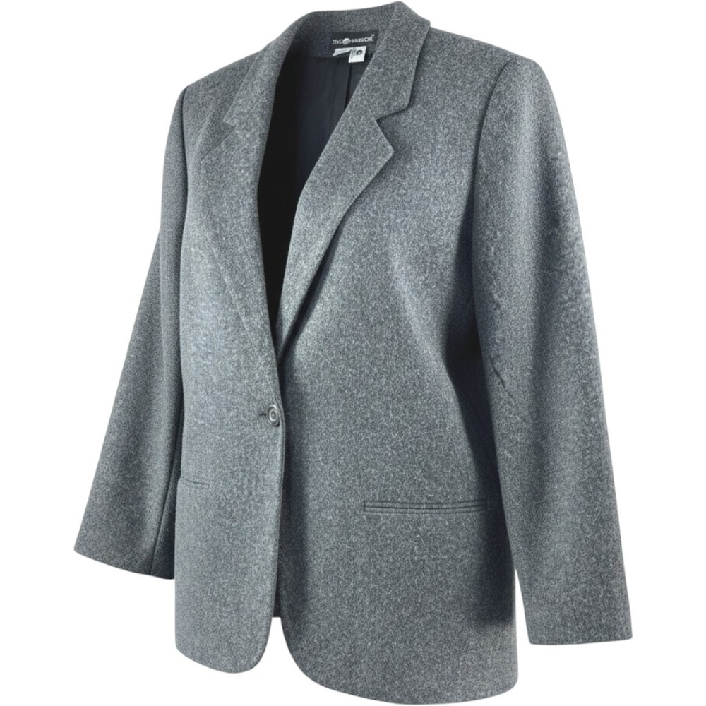 Vintage Sag Harbor Charcoal Gray Wool Blend Blazer Jacket Womens 16 74083